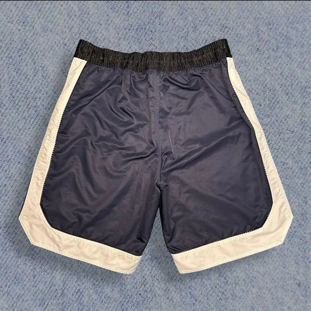 Vintage Nike Swim Trunks  - Navy Blue, Black & White - Men’s Size L-XL